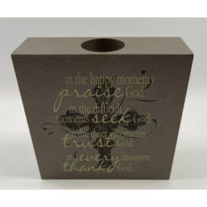 Faith Tealight Candle, Votive Holder, Praise, Seek, Trust and Thank